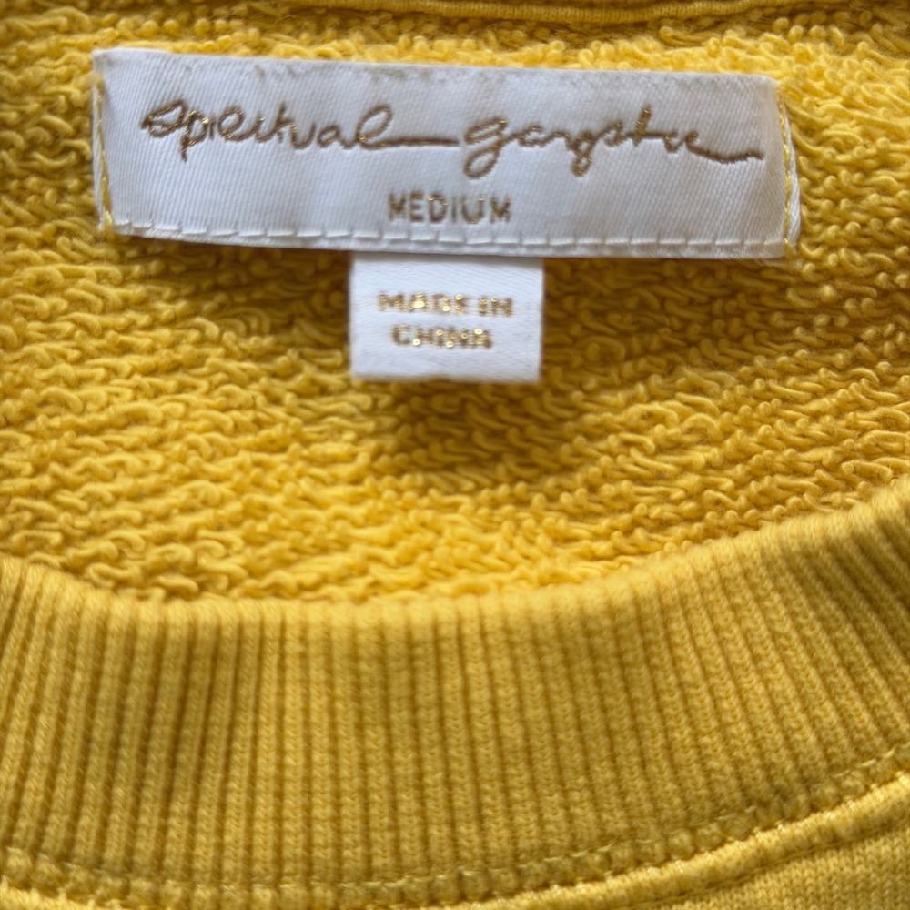 Spiritual Gangster Yellow LOVE Rainbow Heart Cotton Sweatshirt Med Casual Cozy - Picture 3 of 11